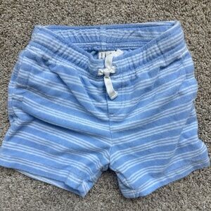 Janie & Jack Light Blue Striped Terry Cloth Drawstring Shorts